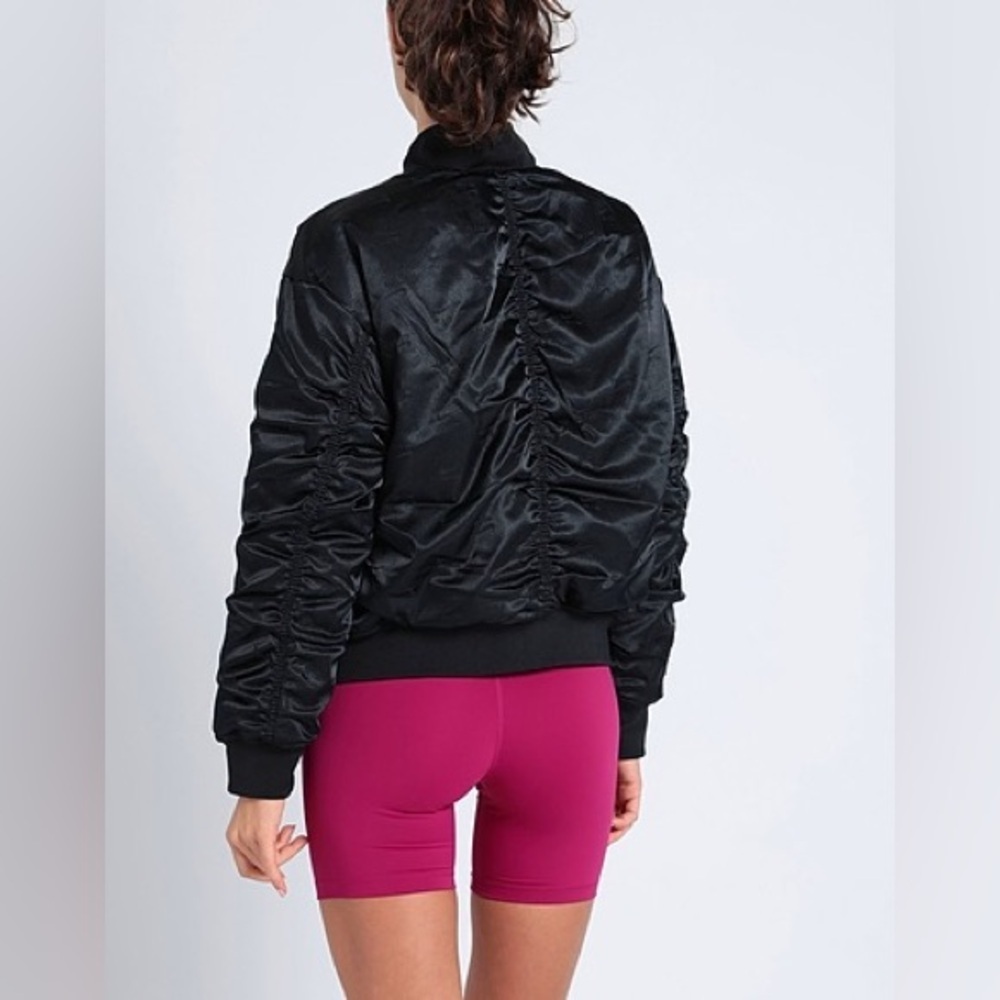 Nike Air Women's Bomber Jacket Satin Finish Medium Black - Picture 4 of 12